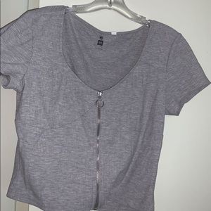 🌸2 for $12 NWOT Grey zip up shirt